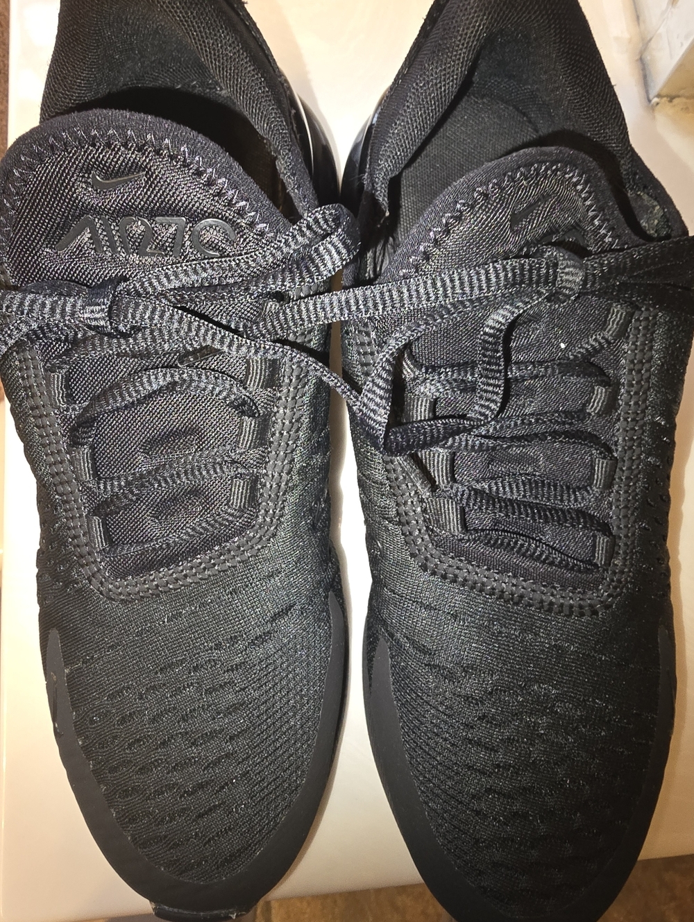 Nike Air Max 270 React Triple Black Women's Sneakers - Picture 5 of 5